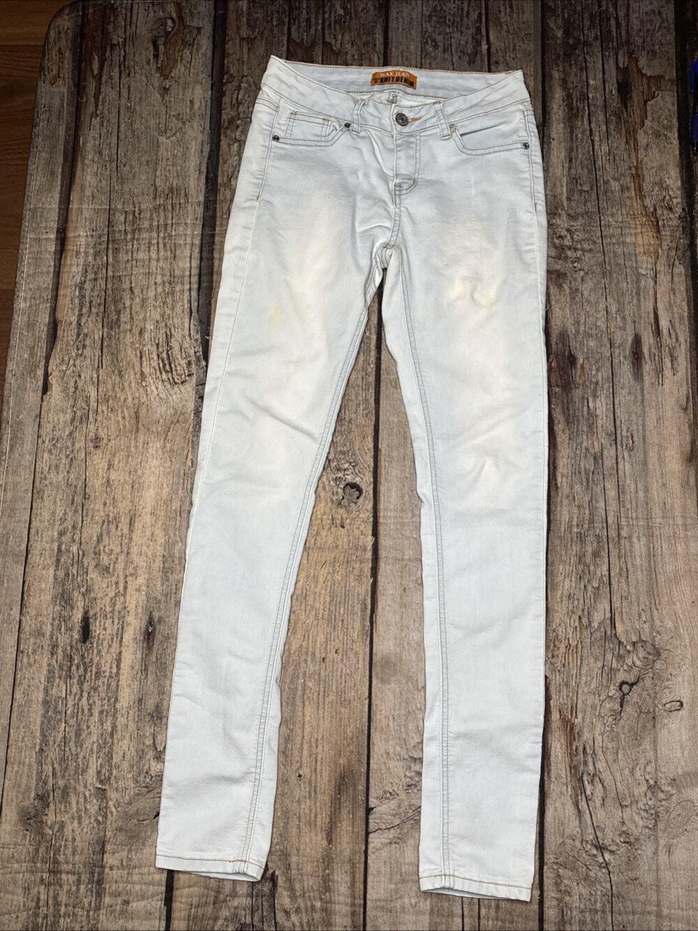 Wax Jeans Cozy Up Knit Denim Low Rise Womens 9 Skinny Light Blue Stretchy